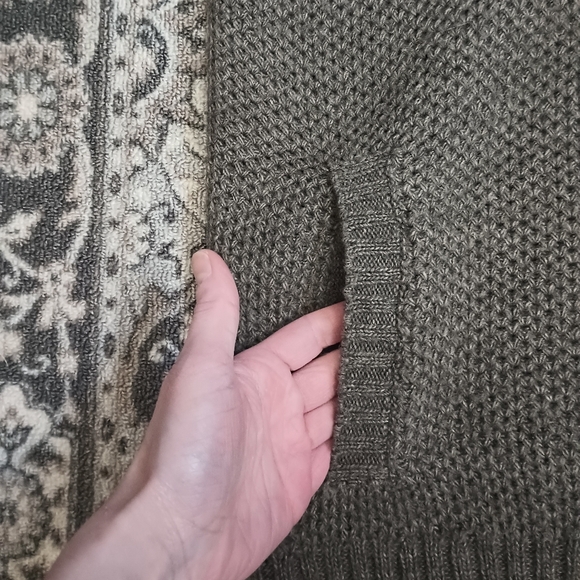 Daniele Blasi Mens Chunky Knit Cardigan XL Gray Sherpa Collar Wool Blend Grandpa - Picture 7 of 13